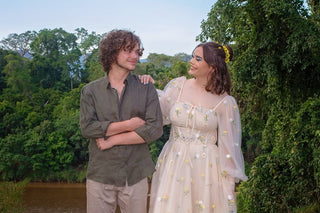 Sophisticated cream yellow floral lace ball gown, featuring daffodil embroidery, sweetheart neckline, and long sheer sleeves, designed for fairycore proms, weddings, and elegant formal occasions